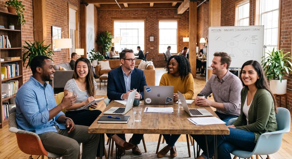 InfraPulse team collaborating in a modern office