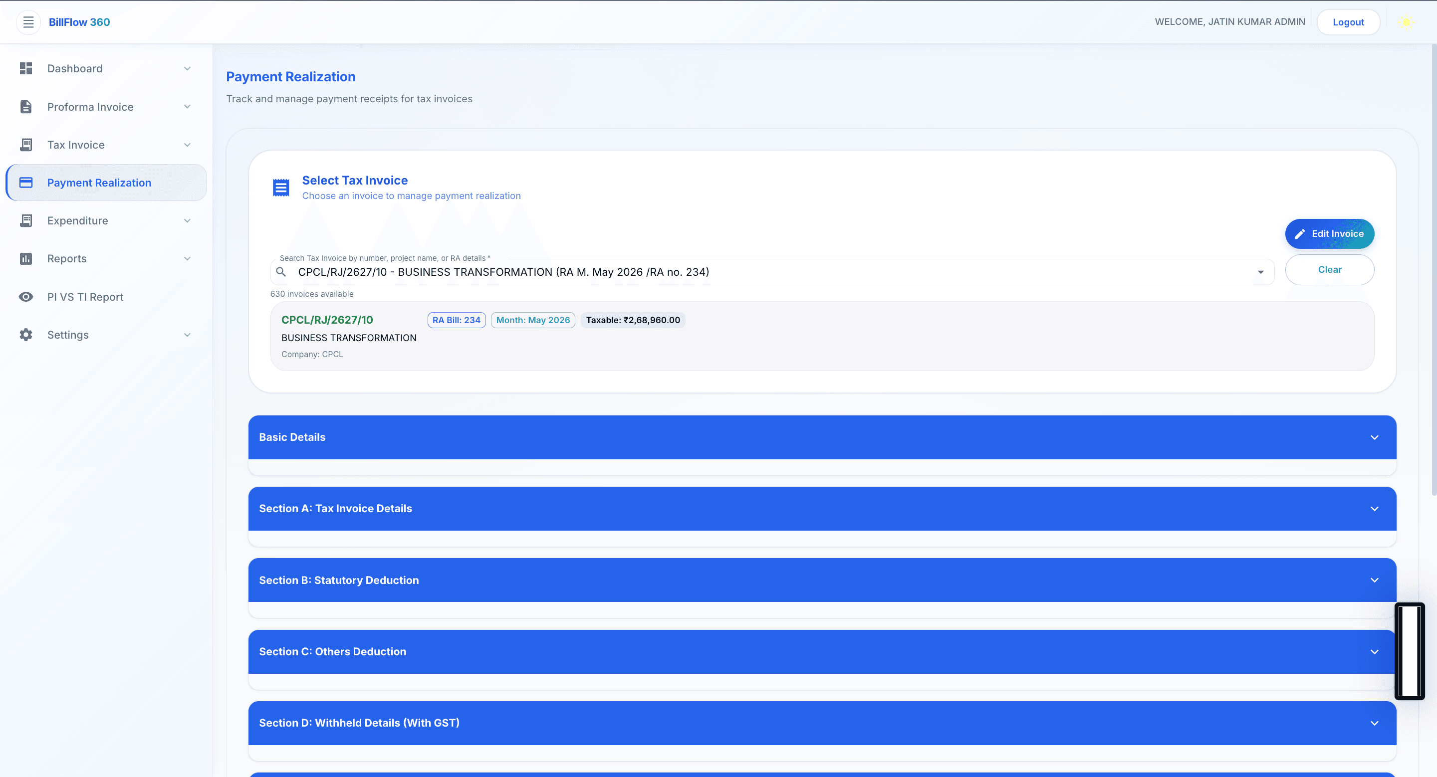 Payment Tracking — BillFlow 360 feature preview